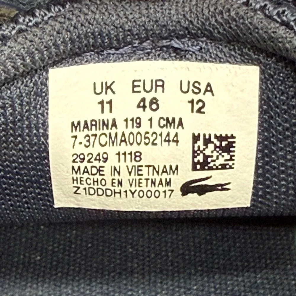 Lacoste Marina Casual Sneakers Mens 12 Navy Blue Lifestyle Everyday Travel
